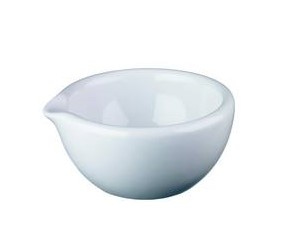 Porcelán dörzsmozsár 125mm , mázas