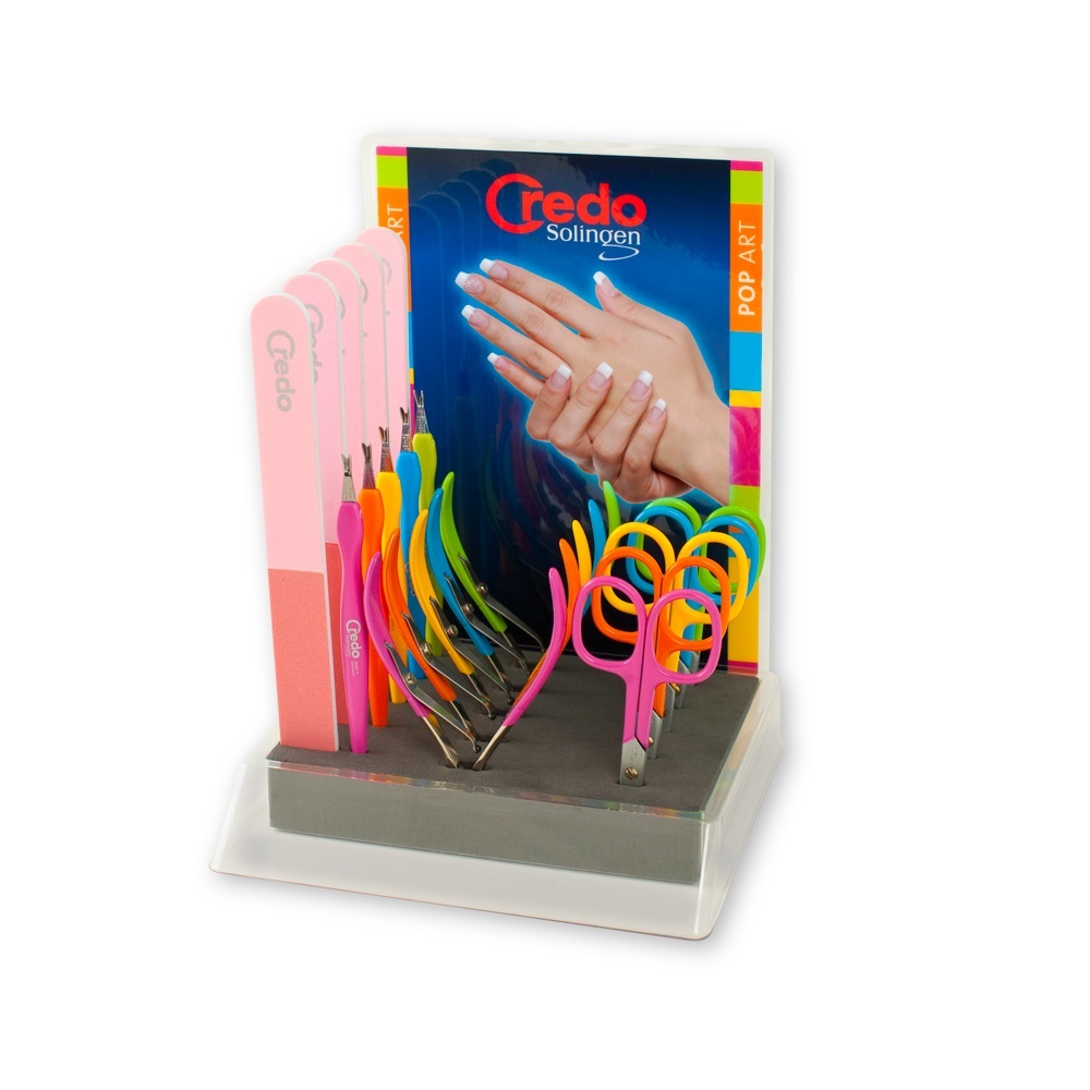 Credo® Solingen manikűrpaletta, 20 db-os, Reszelő, Olló, Csippantó, Körömágyápoló, Pop Art